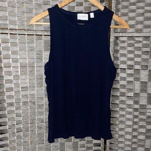 Cyrus Essentials Black Ribbed Tank Top